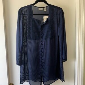 Chico’s Silk Navy Blue Tunic M